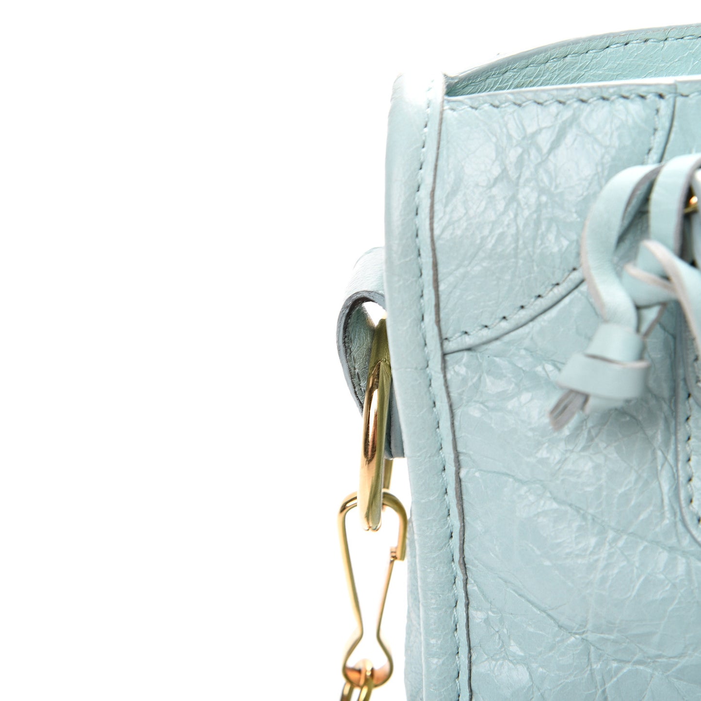 Agneau Classic Gold Hardware Mini City Bleu Maldives