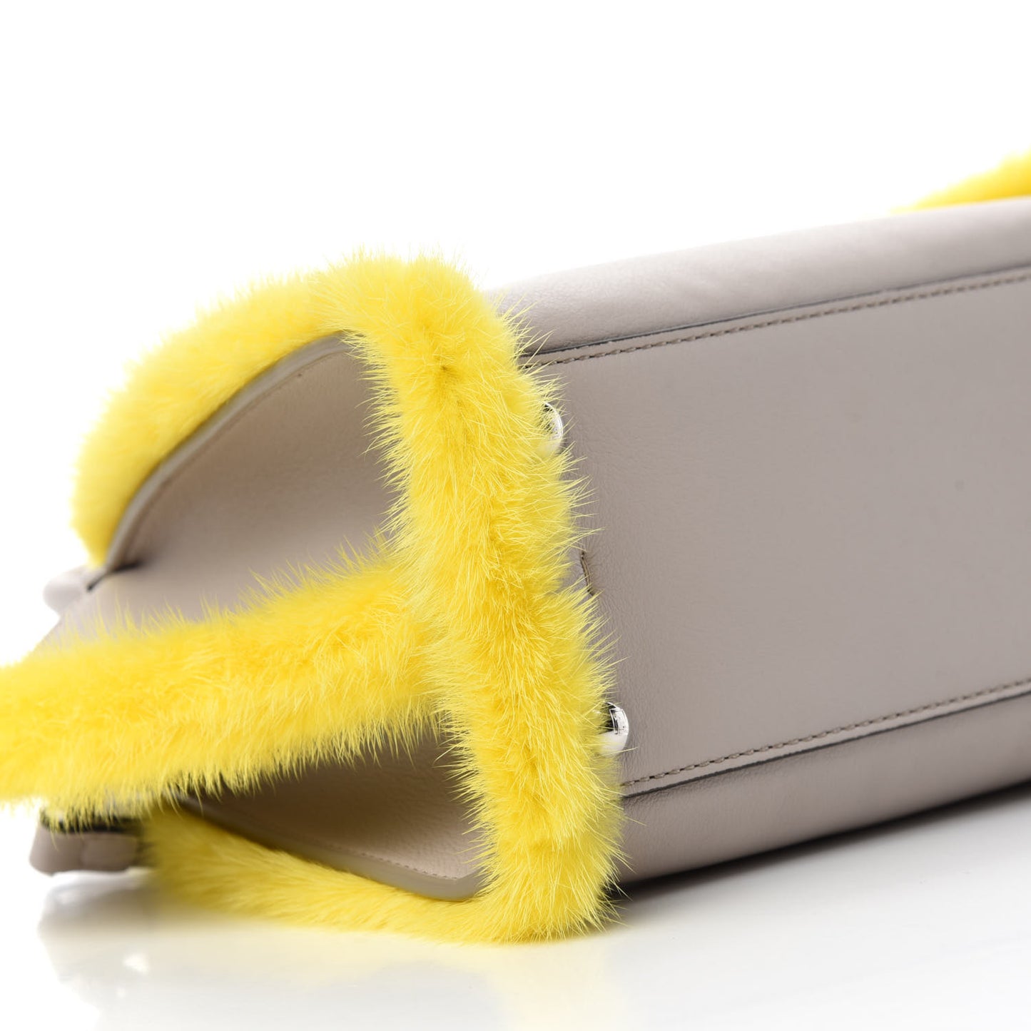 Vitello Dolce Mink Fur Mini 3jours Tote Beige Yellow