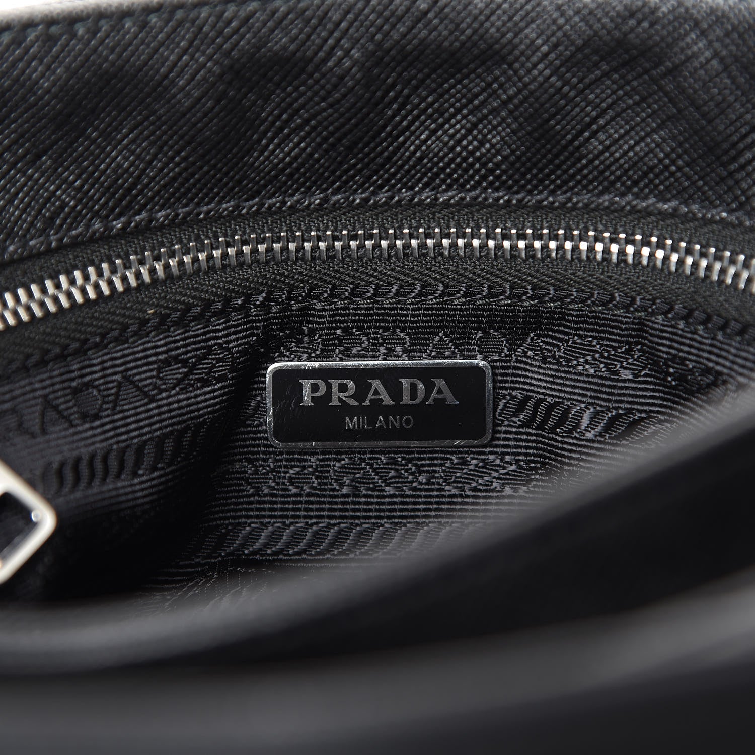 Prada Saffiano Pattina Chain Shoulder Bag Black 5 of 10