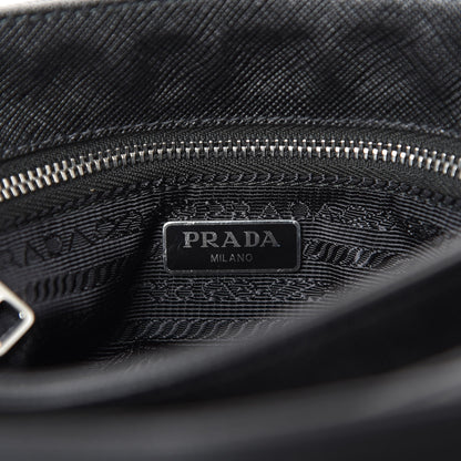 Prada Saffiano Pattina Chain Shoulder Bag Black 5 of 10