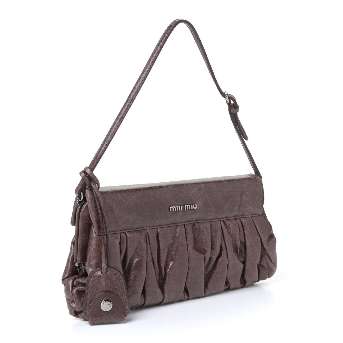 Vitello Lux Matelasse Flap Pochette Brown