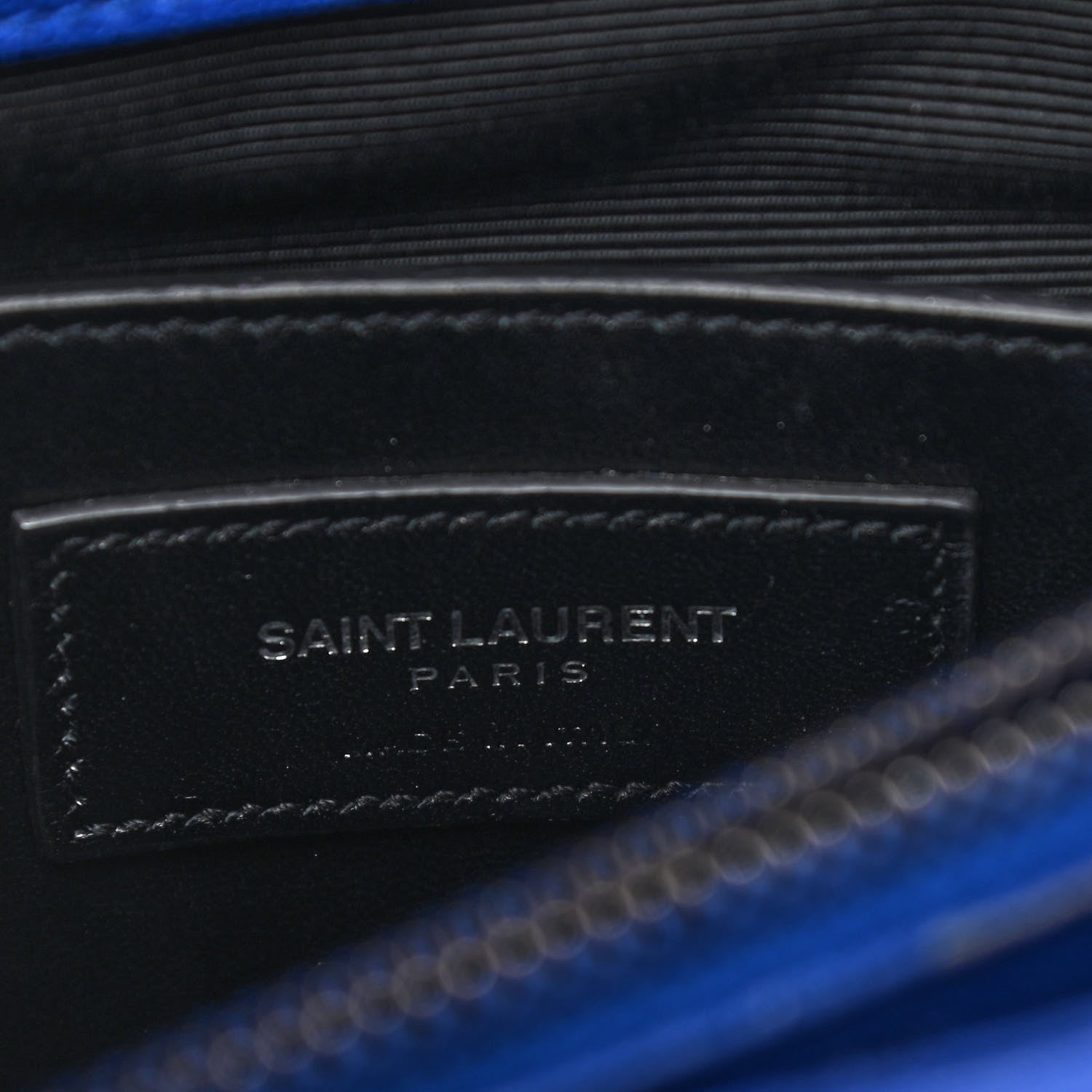 Saint Laurent Sheepskin Matelasse Chevron Monogram Medium College Bag Royal Blue 6 of 10