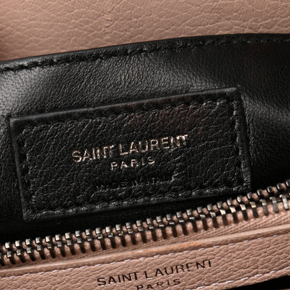 Saint Laurent Sheepskin Matelasse Chevron Monogram Medium College Bag Rose Poudre 6 of 9