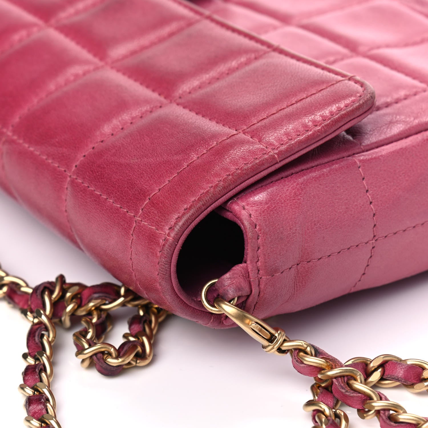 Chanel Lambskin East West Chocolate Bar Flap Pink 12 of 13