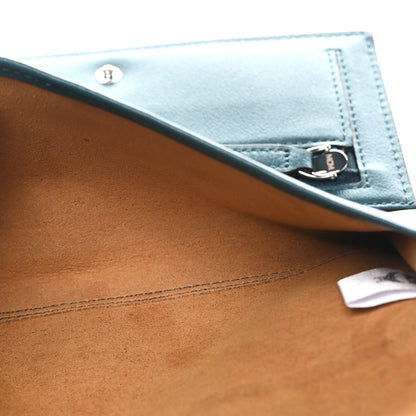 MCM Calfskin Ottomar Wallet On Chain Teal 5 of 11