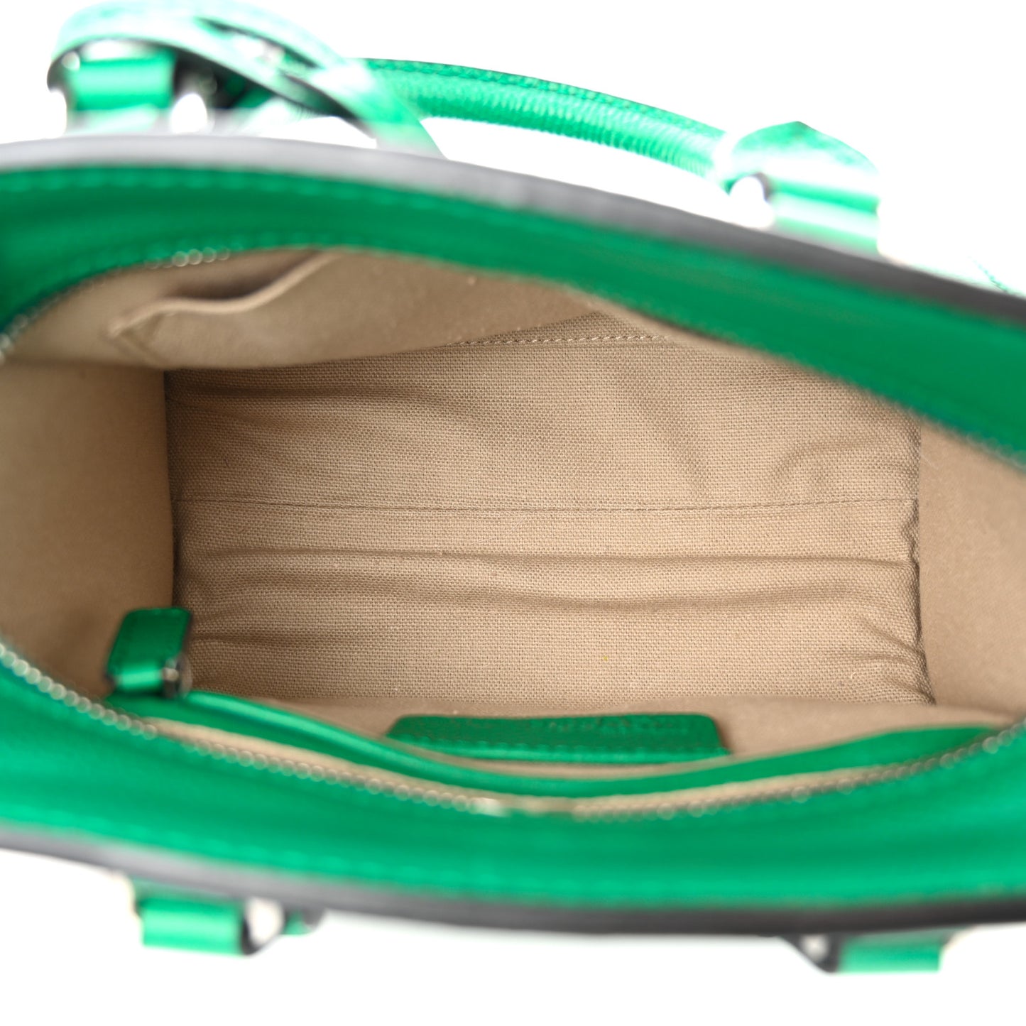 Pebbled Calfskin Mini Padlock Tote Emerald