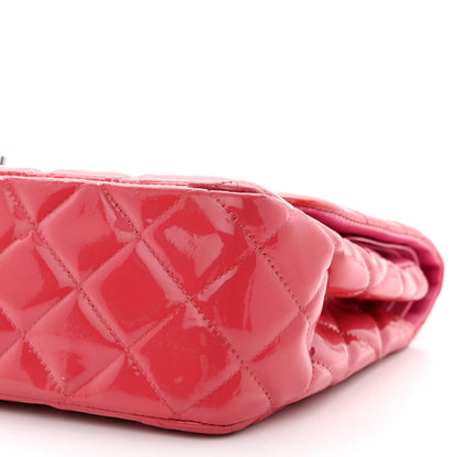 Chanel Patent Quilted Jumbo Double Flap Pink 10 of 17