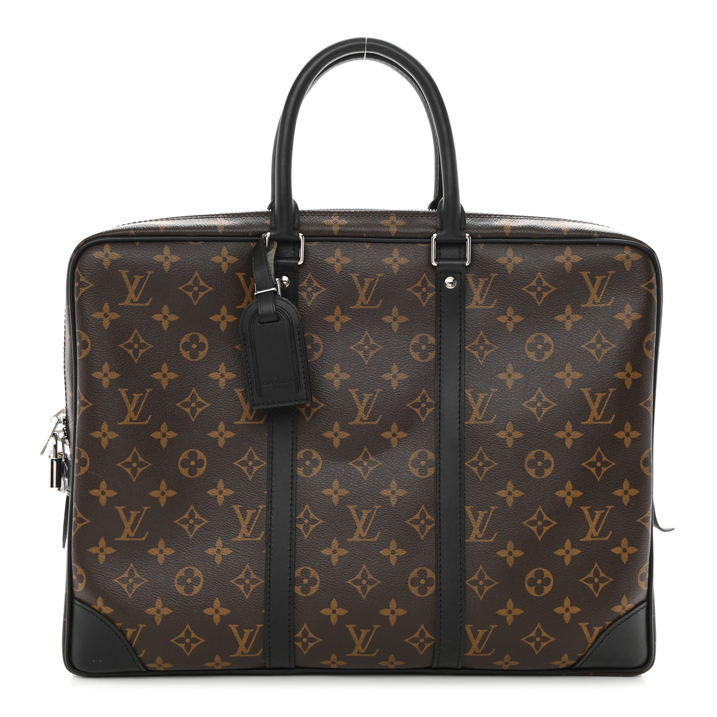 Monogram Macassar Porte Documents Voyage Soft Briefcase