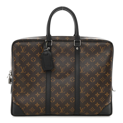 Louis Vuitton Monogram Macassar Porte Documents Voyage Soft Briefcase 1 of 8