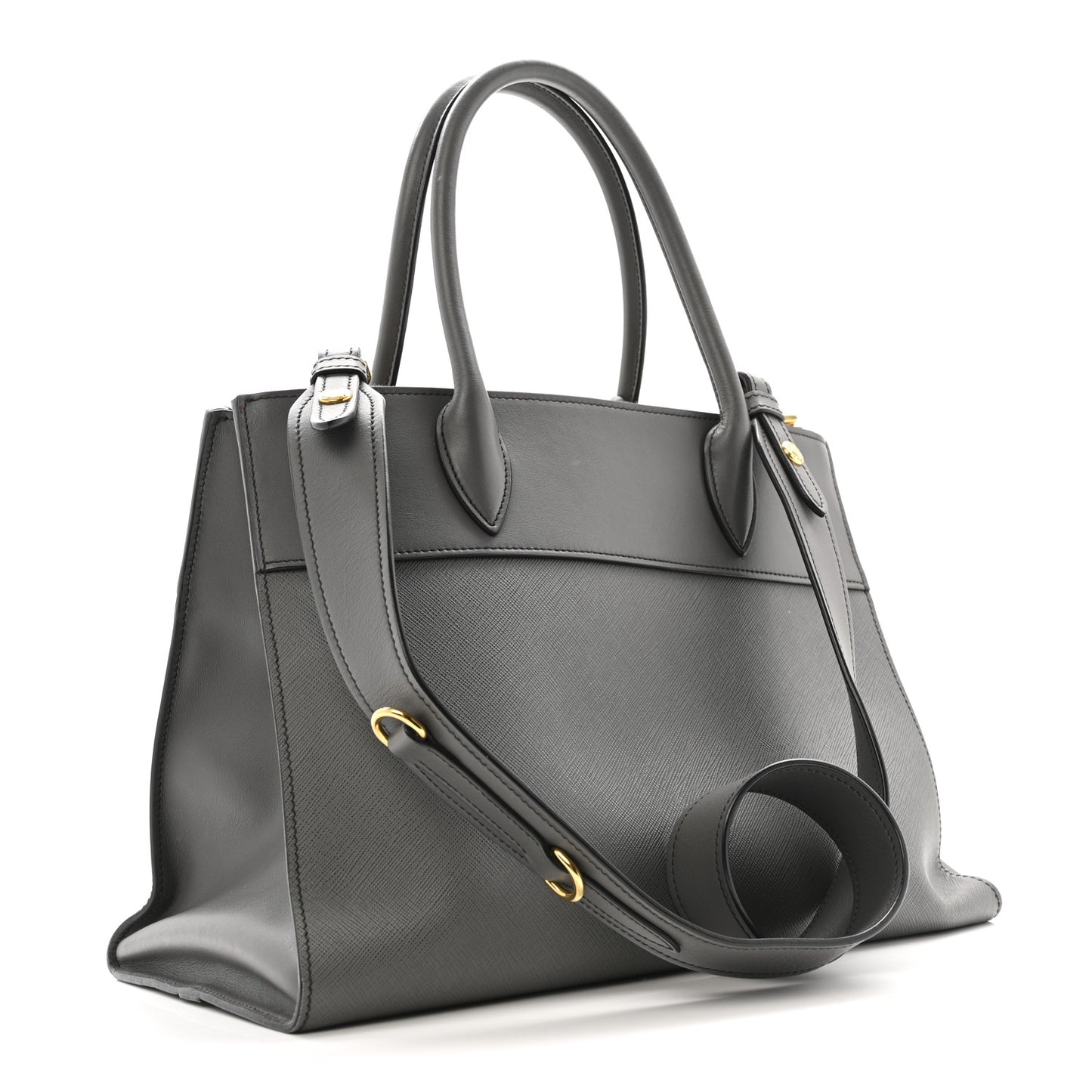 Saffiano City Calfskin Medium Esplanade Tote Mercurio