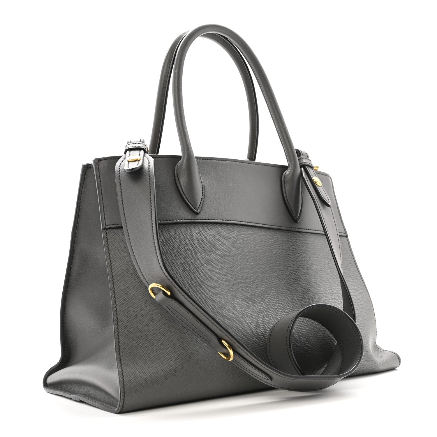 Prada Saffiano City Calfskin Medium Esplanade Tote Mercurio 3 of 13