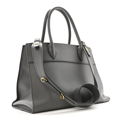 Prada Saffiano City Calfskin Medium Esplanade Tote Mercurio 3 of 13