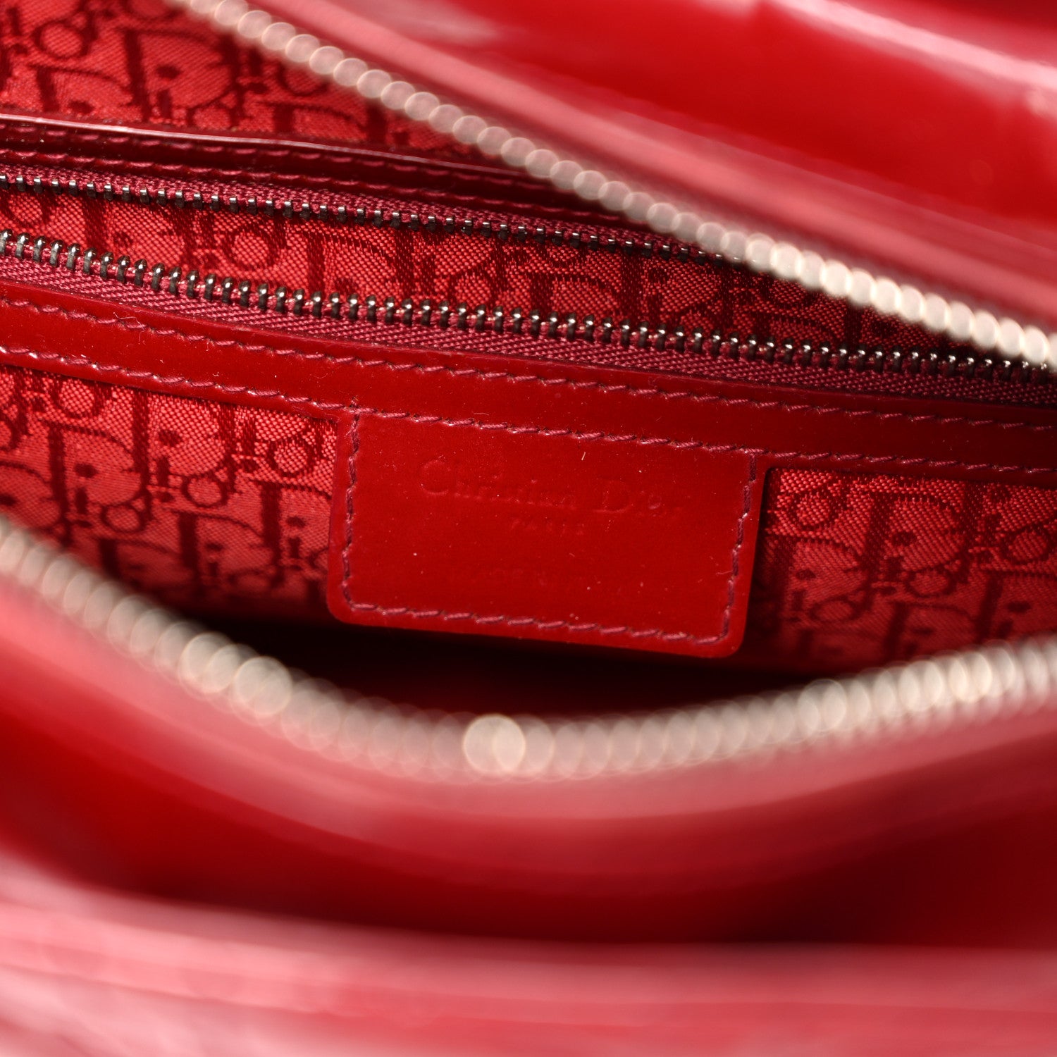 Christian Dior Patent Cannage Large Lady Dior Red 6 of 12