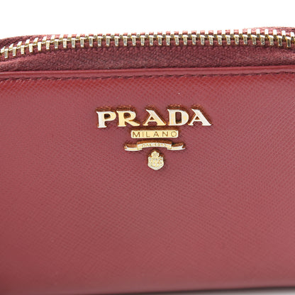 Prada Saffiano Metal Coin Purse Cherry 9 of 10