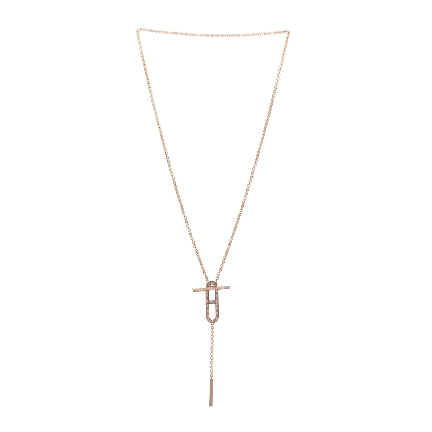 18K Rose Gold Diamond PM Ever Chaine D'Ancre Necklace ST