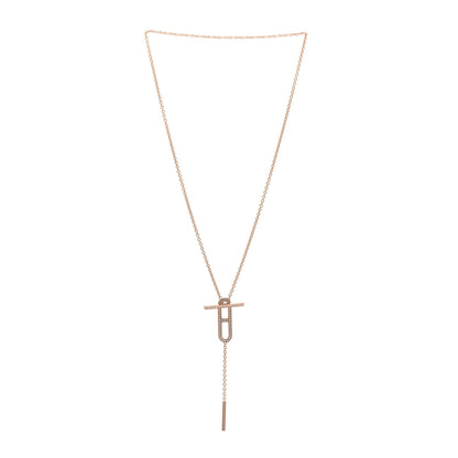 Hermes 18K Rose Gold Diamond PM Ever Chaine D'Ancre Necklace ST 3 of 5