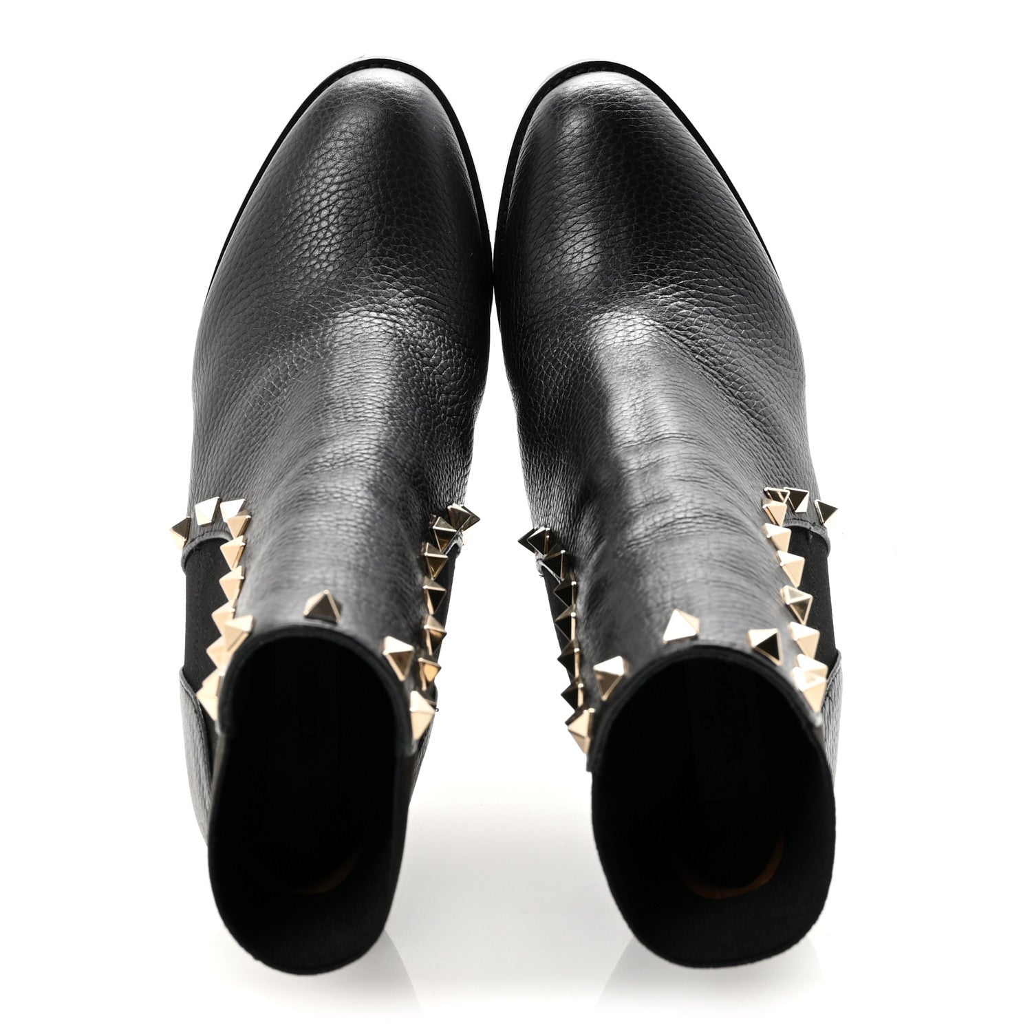 Valentino Garavani Grained Calfskin Rockstud Chelsea 80mm Ankle Boots 39 Black 2 of 10