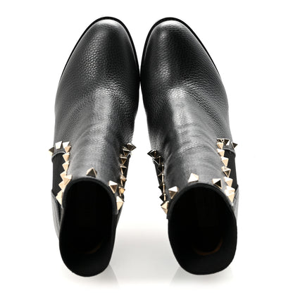 Valentino Garavani Grained Calfskin Rockstud Chelsea 80mm Ankle Boots 39 Black 2 of 10