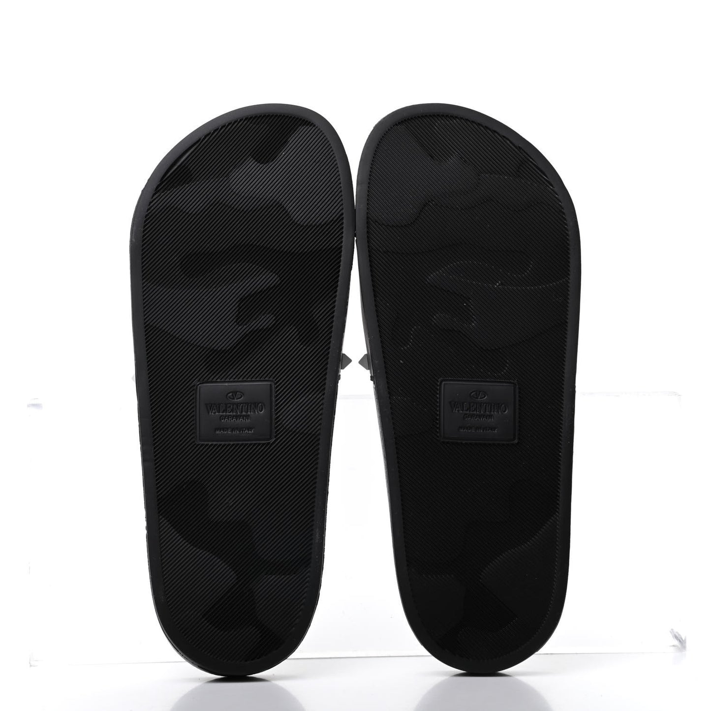 Rubber Rockstud Slide Sandals 40 Black