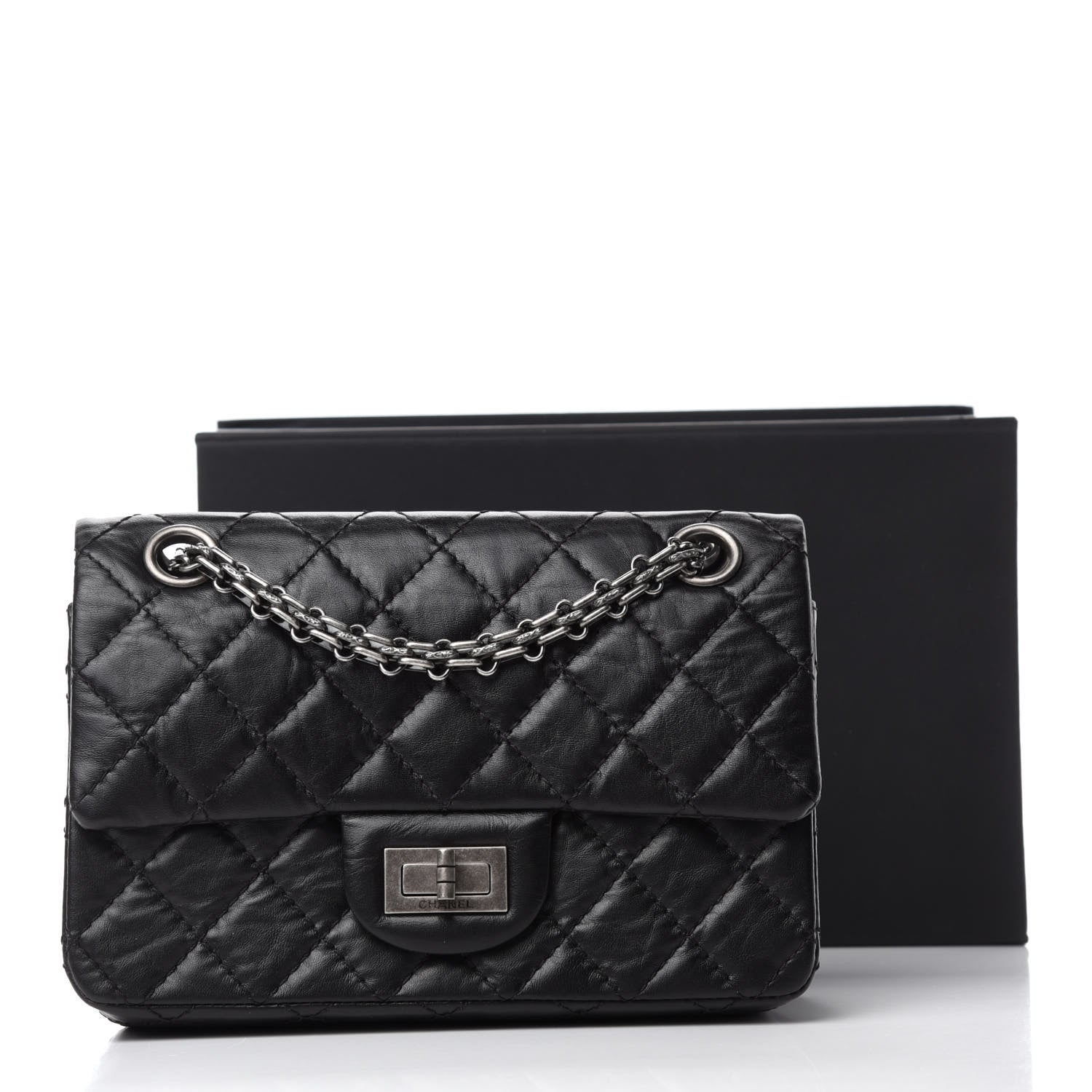 Chanel Aged Calfskin Quilted 2.55 Reissue Mini Flap Black 11 of 11