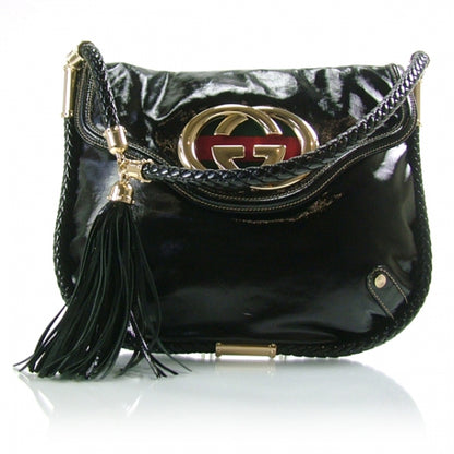 Gucci Dialux GG BRITT Tassel Shoulder Bag Hobo Black 1 of 12
