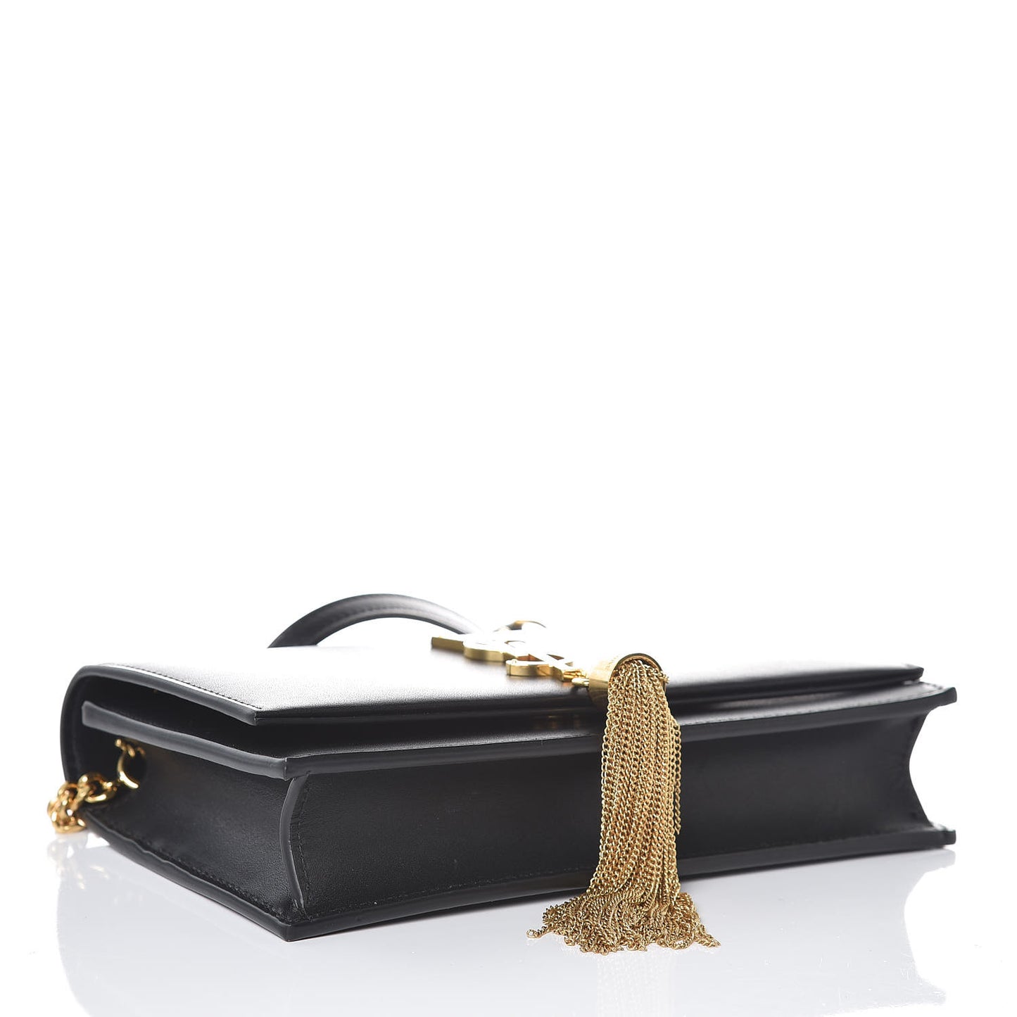 Smooth Calfskin Classic Monogram Kate Tassel Chain Wallet Black