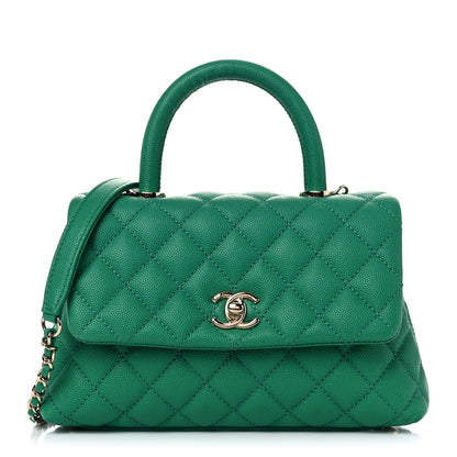 Chanel Caviar Quilted Mini Coco Handle Flap Green 1 of 10