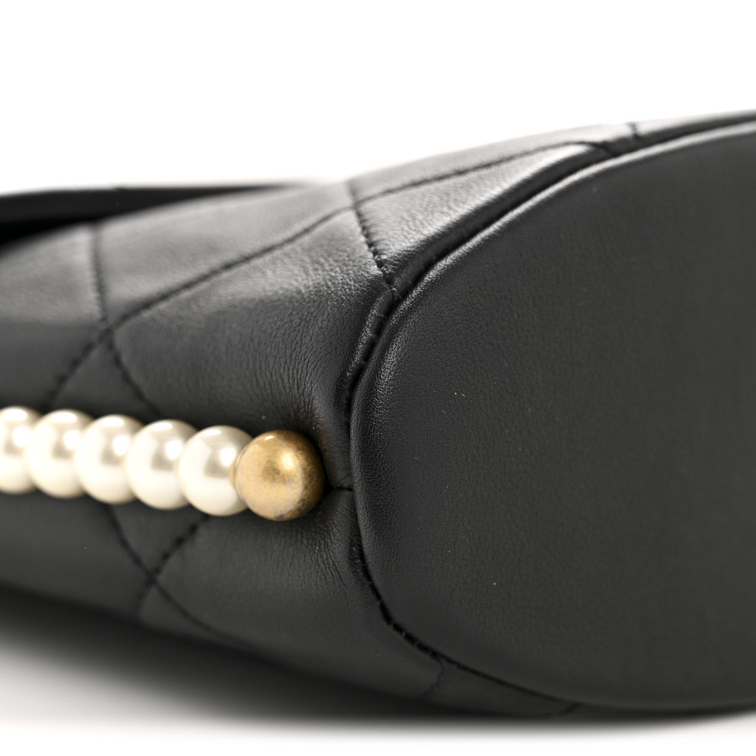 Chanel Calfskin Quilted Pearl Small About Pearls Hobo Bag Black 9 of 10
