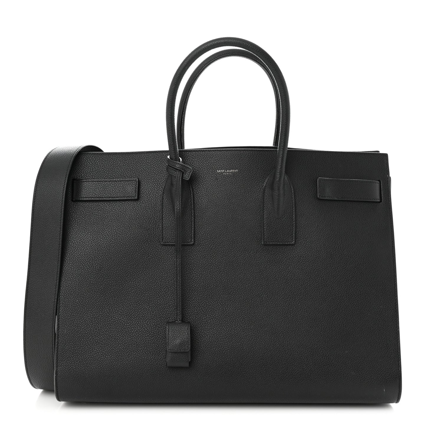 Grained Calfskin Large Sac De Jour Carryall Black