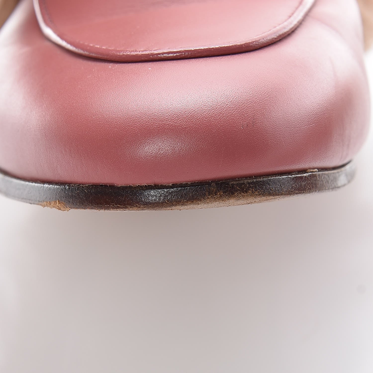 Gucci Calfskin Fur Womens Princetown Slippers 36.5 Lipstick Rose Natural 13 of 18