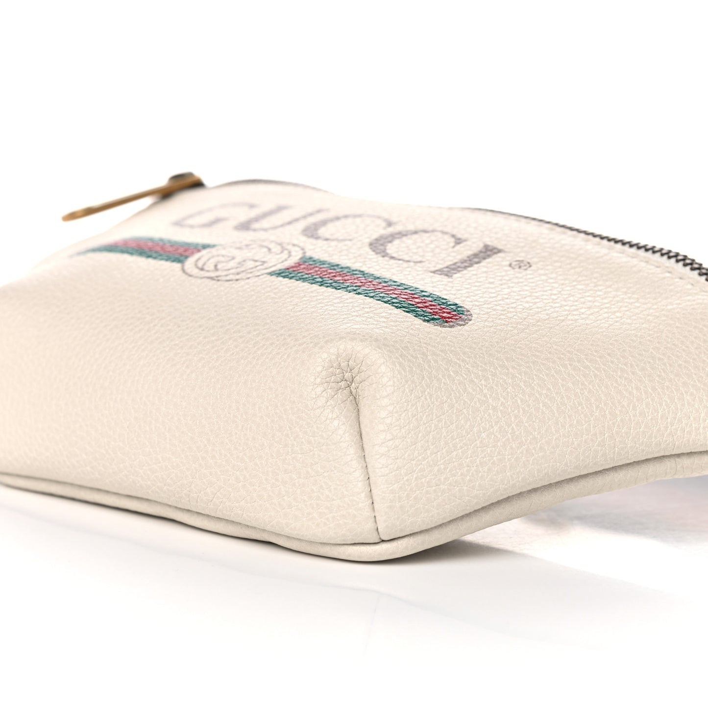 Grained Calfskin Small Logo Belt Bag White
