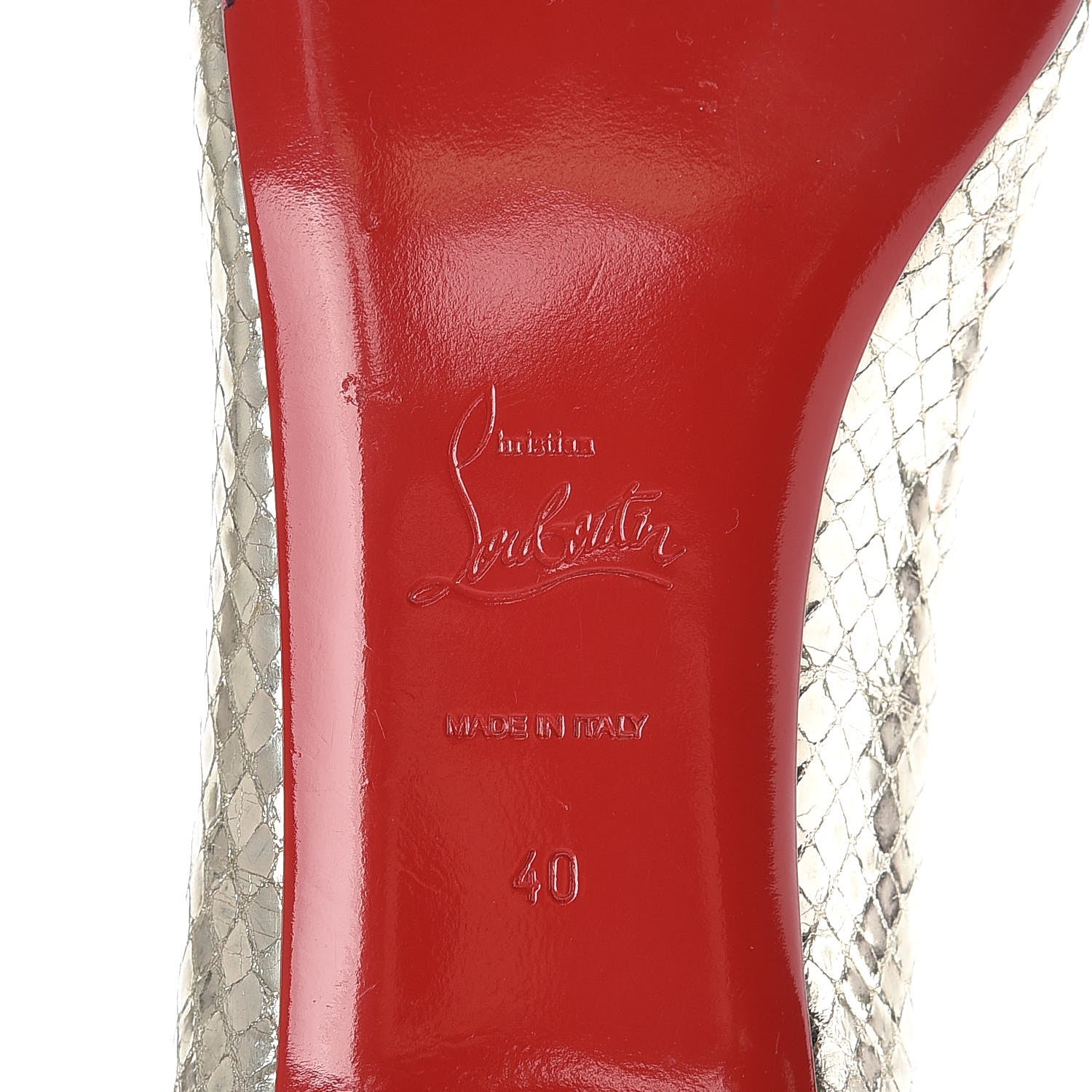 Christian Louboutin Metallic Snakeskin Embossed Solasofia Flats 40 Gold 6 of 7