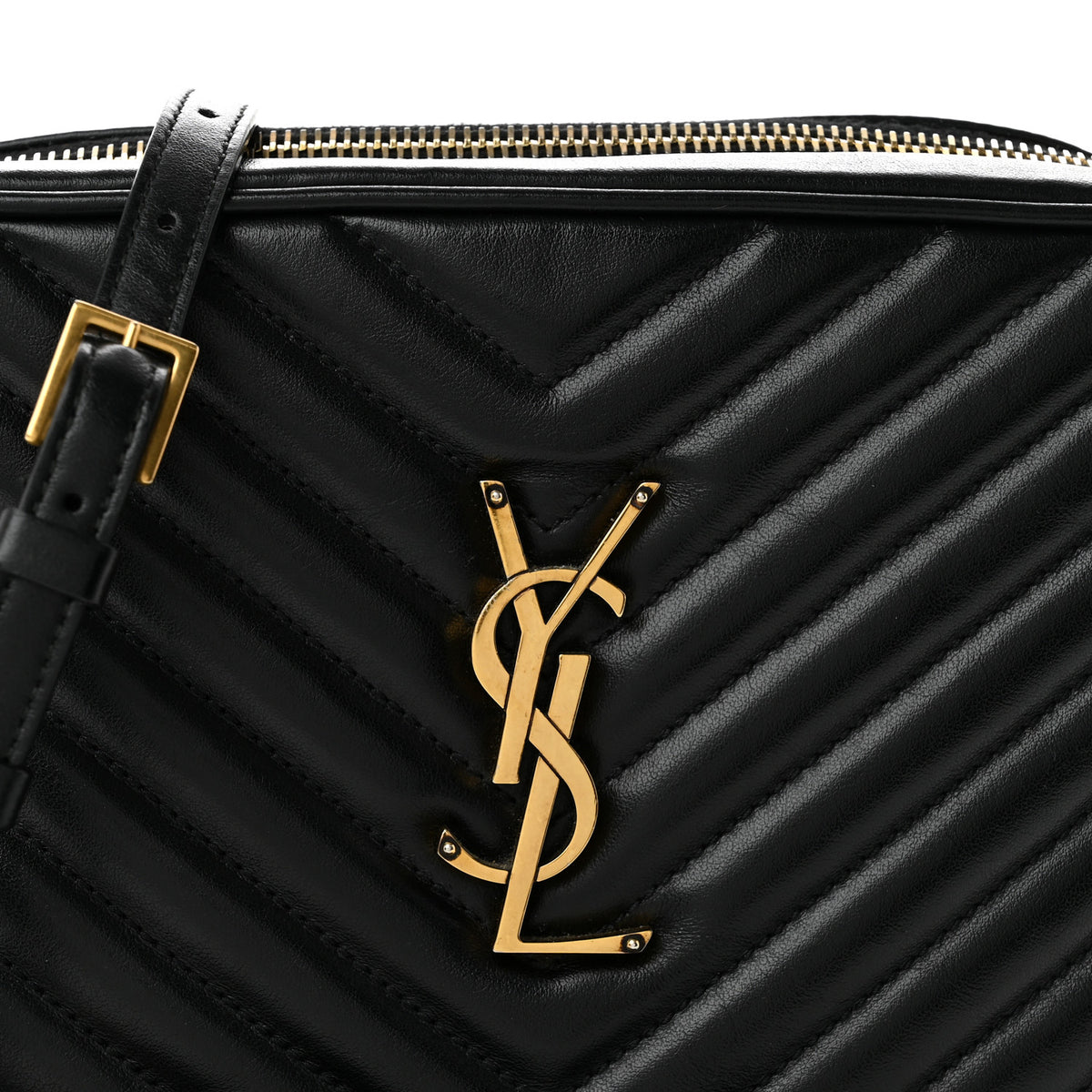 Saint Laurent Calfskin Matelasse Monogram Lou Camera Bag Black 7 of 9