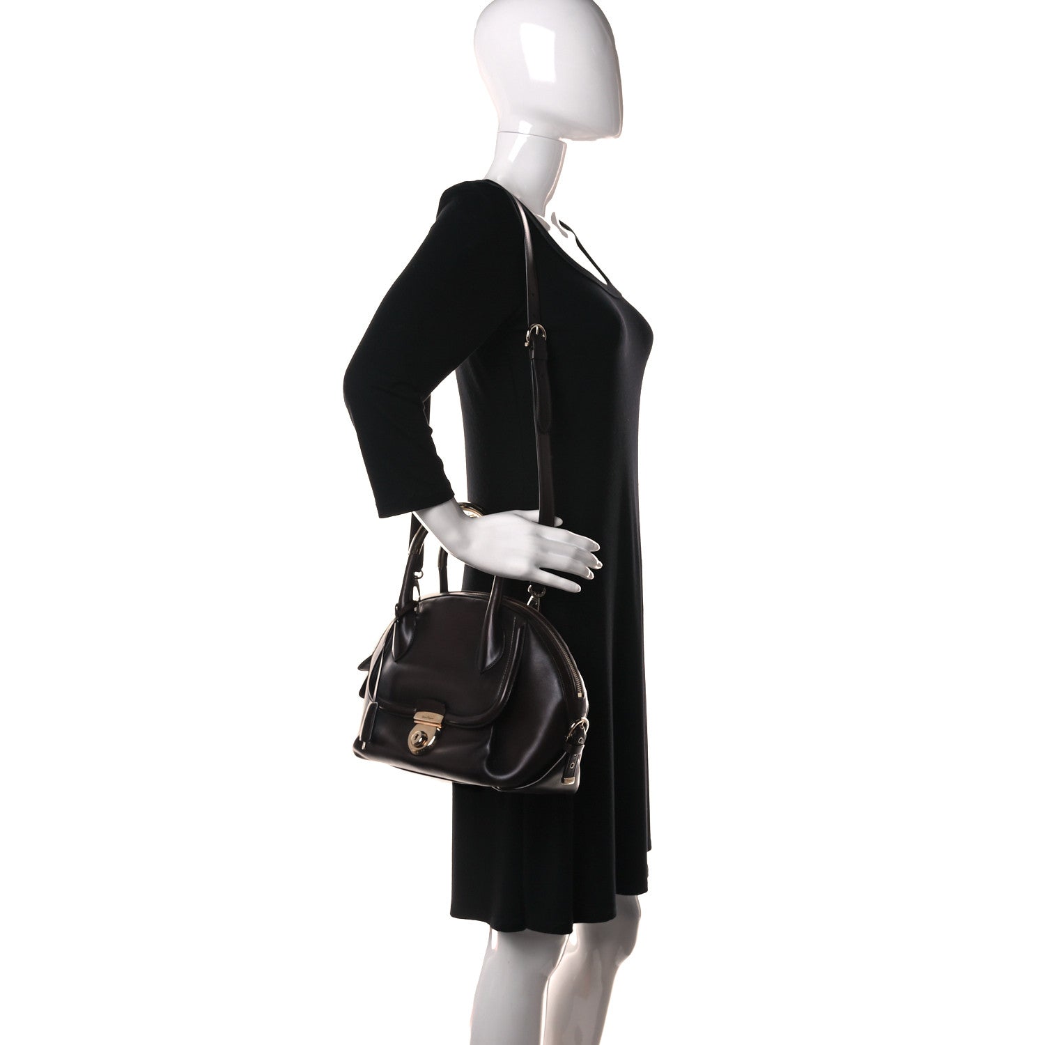 Salvatore Ferragamo Calfskin Fiamma Bag 2 of 16