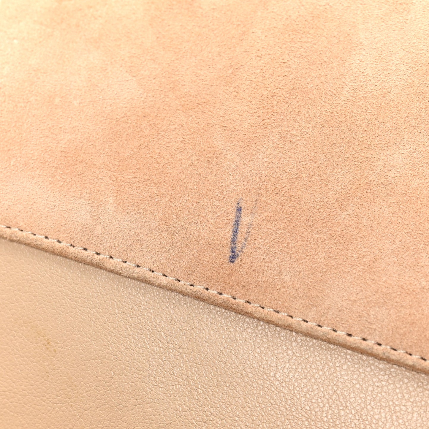 Suede Quilted CC Timeless Shopping Tote Beige