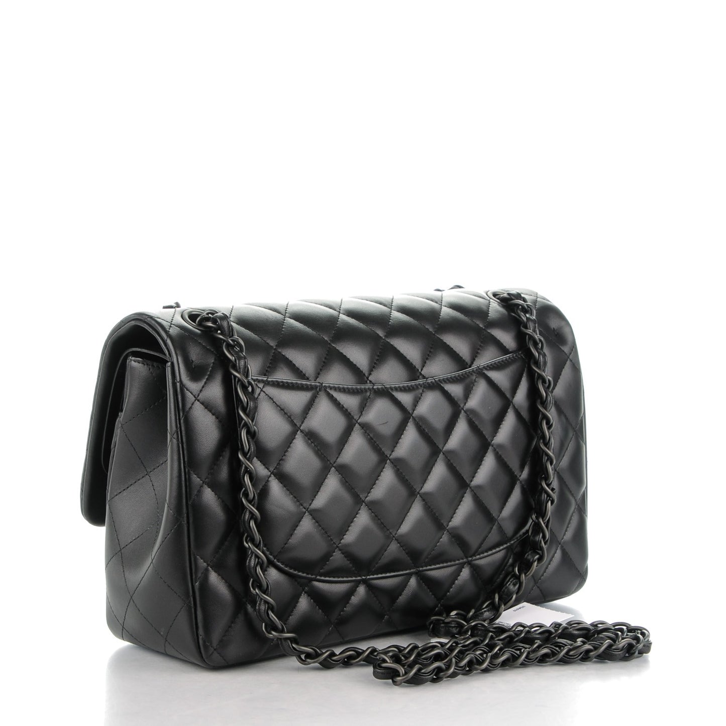 Lambskin Quilted Jumbo Double Flap So Black