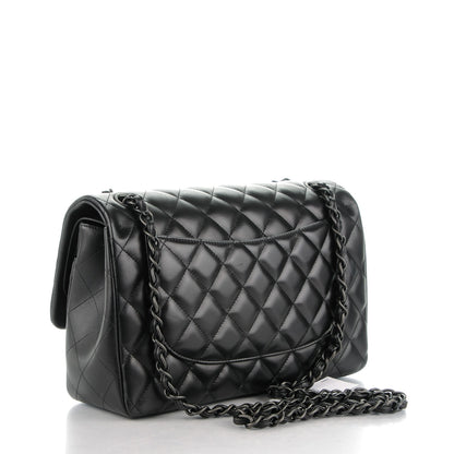 Chanel Lambskin Quilted Jumbo Double Flap So Black 3 of 8