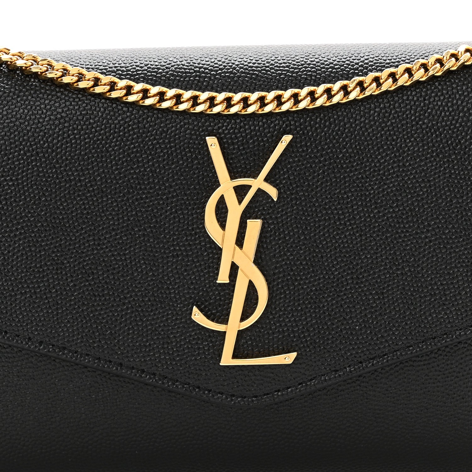 Saint Laurent Grain De Poudre Uptown Chain Wallet Black 8 of 11