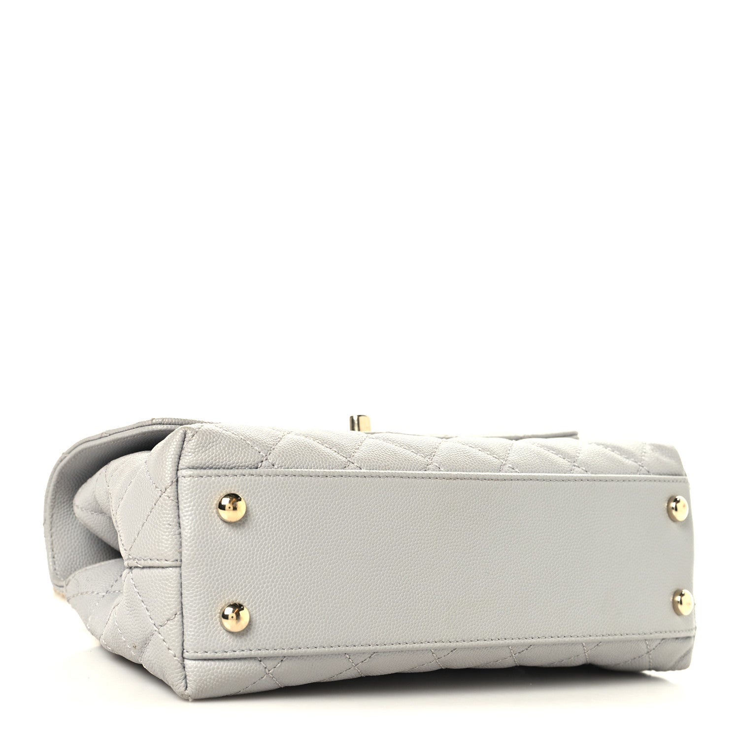 Chanel Caviar Quilted Mini Coco Handle Flap Light Grey 4 of 14