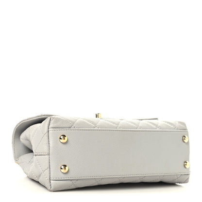 Chanel Caviar Quilted Mini Coco Handle Flap Light Grey 4 of 14