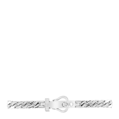 Hermes 18K White Gold Diamond Boucle Sellier Bracelet SH 1 of 4