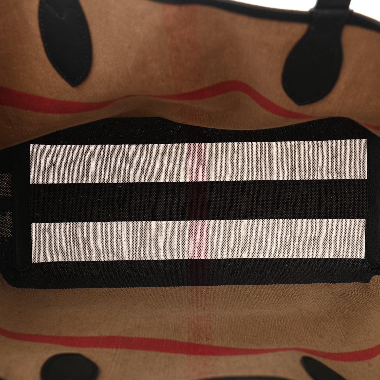 Burberry Coated Canvas Mega Check Medium Doodle Tote Black 5 of 9