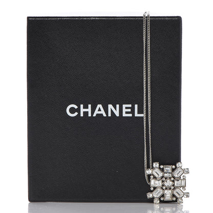 Chanel Crystal Baguette Necklace Silver 7 of 7