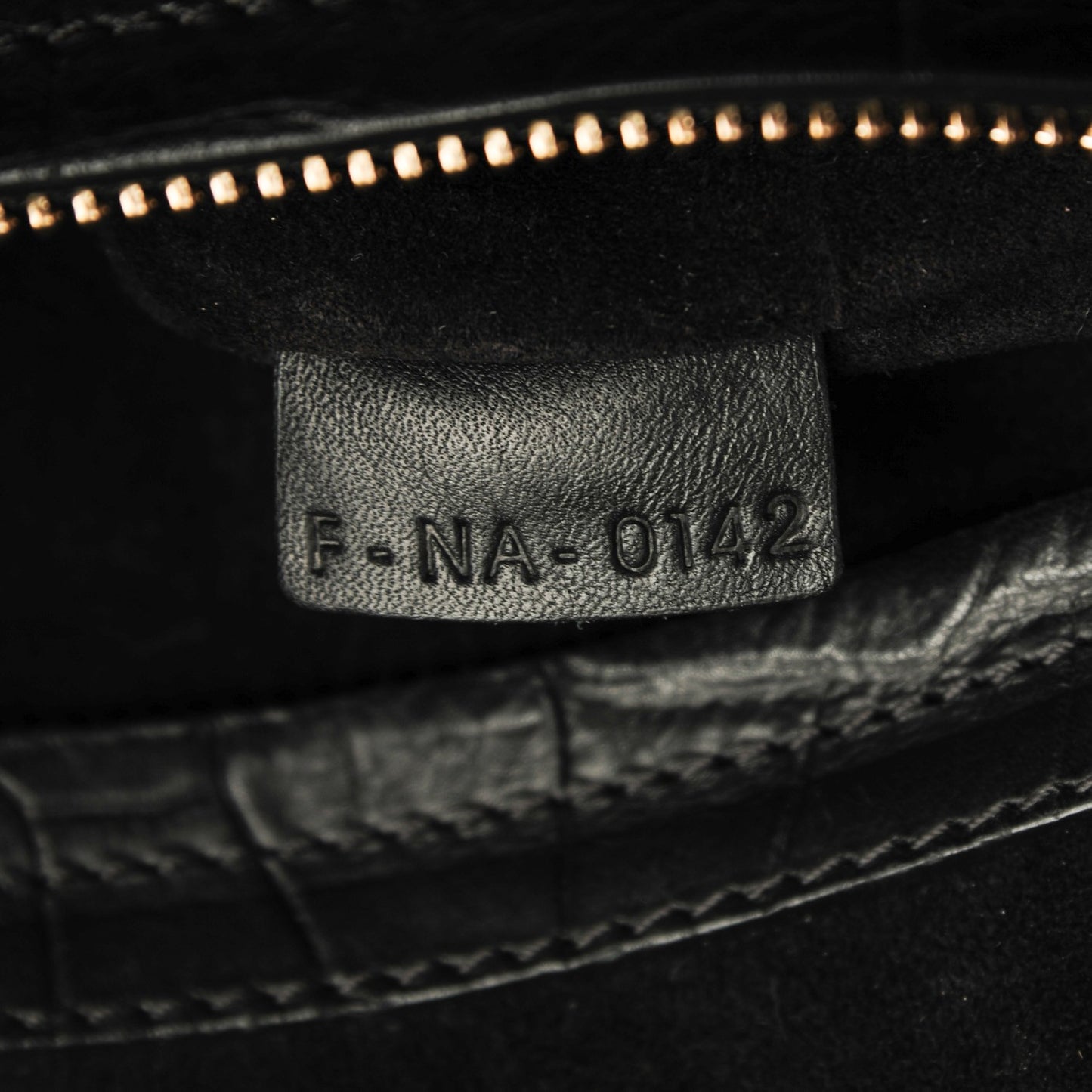 Crocodile Embossed Calfskin Medium Phantom Luggage Black