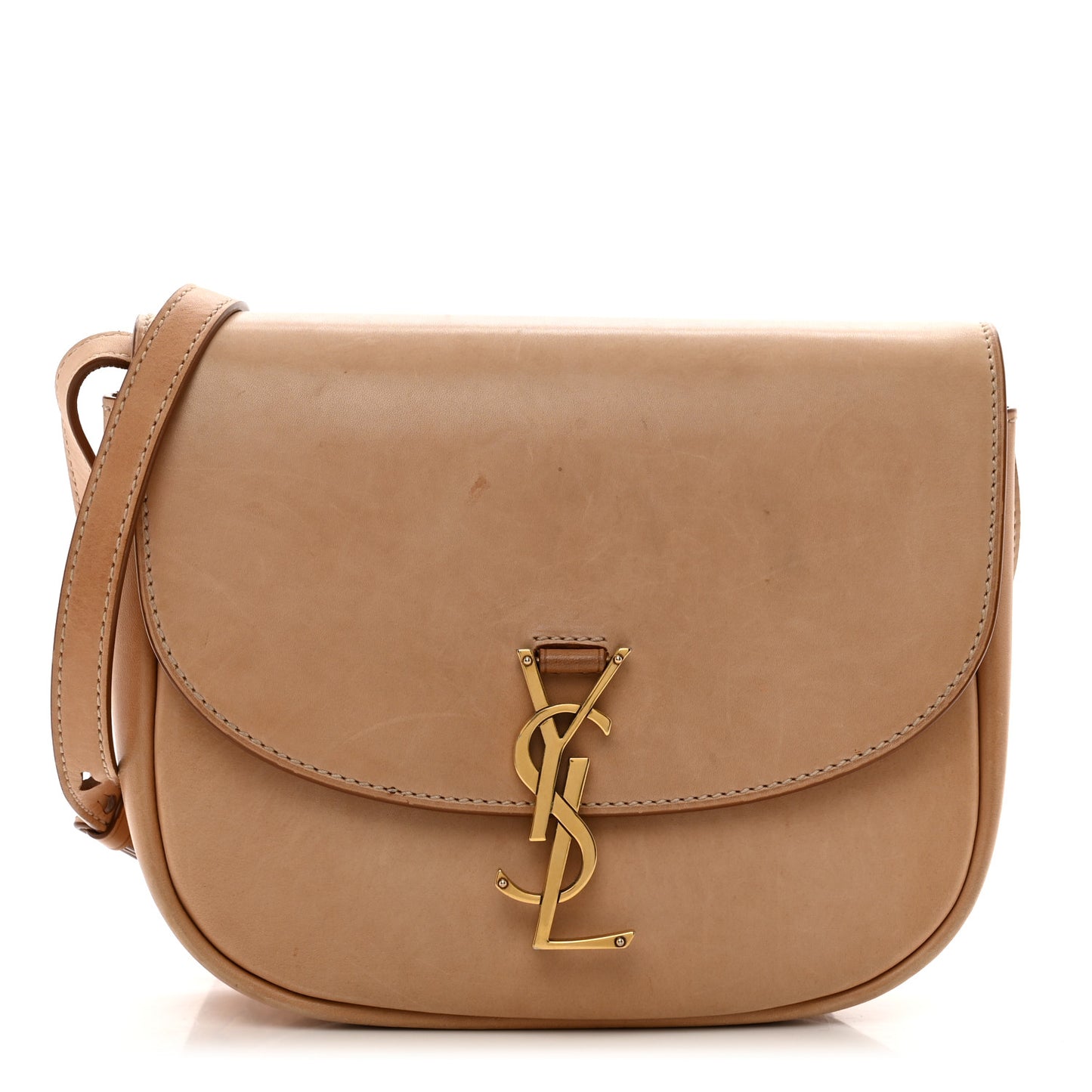 Smooth Vintage Calfskin Monogram Medium Kaia Satchel Gold