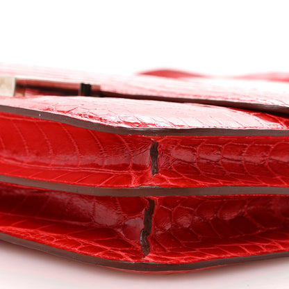 Hermes Shiny Niloticus Crocodile Constance Elan 25 Rouge Casaque 9 of 9