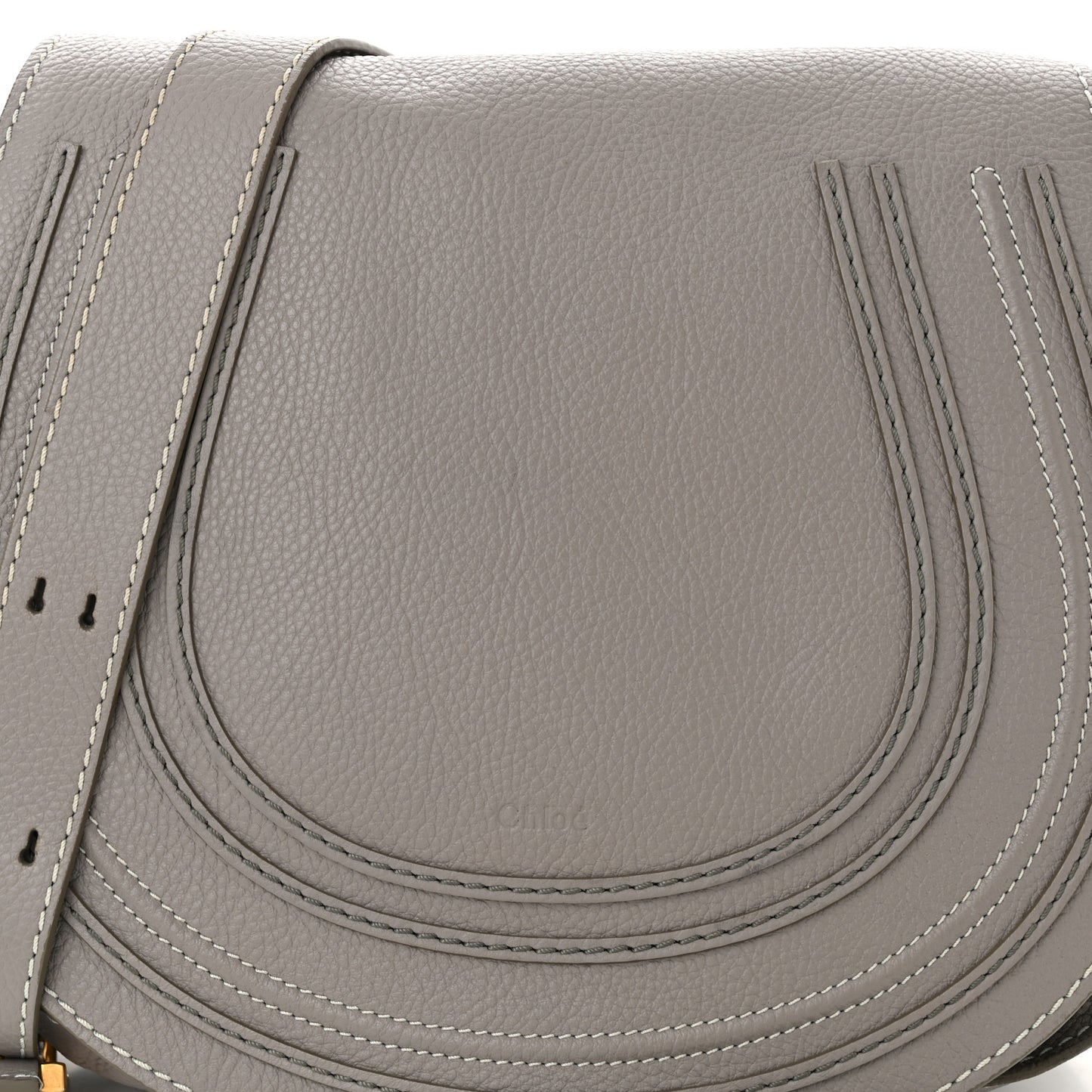 Calfskin Medium Marcie Round Crossbody Bag Cashmere Grey