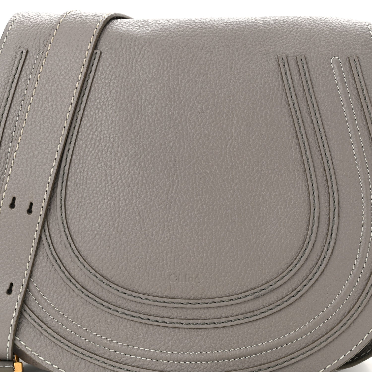 Chloe Calfskin Medium Marcie Round Crossbody Bag Cashmere Grey 9 of 11