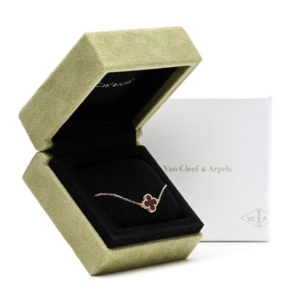 Van Cleef & Arpels 18K Rose Gold Carnelian Sweet Alhambra Bracelet 5 of 5
