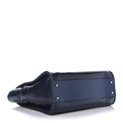 Chanel Glazed Calfskin Small Deauville Tote Blue 5 of 12
